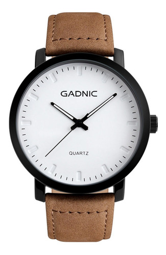 Reloj De Diseño Minimalista Gadnic Sumergible Malla De Cuero