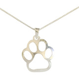 Collar Patita Huella Mascota Gato Perro Plata 925 +caja