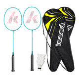 Juego De Badminton 2 Raquetas Resistente Y 3 Gallitos Adulo