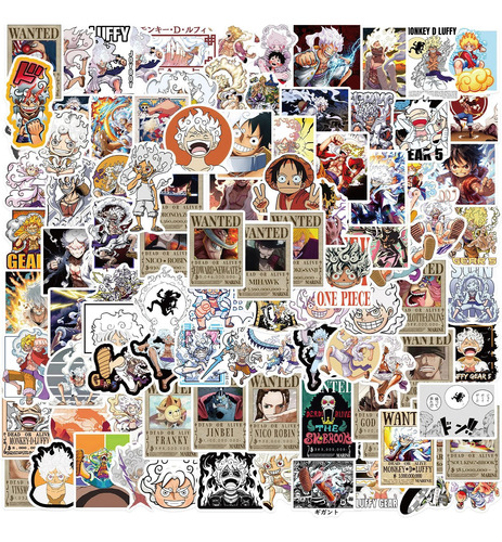 Luffy One Piece 50 Calcomanias Stickers Pvc Contra Agua