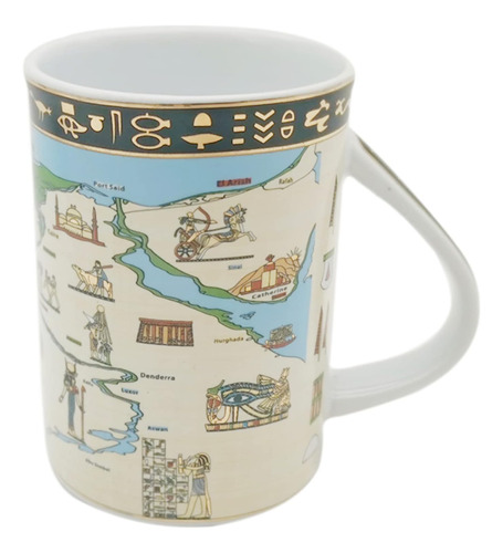 Taza De Café De Cerámica De Porcelana Estilo Egipcio Antiguo