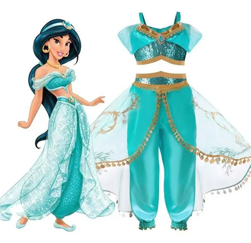 Vestido Disfraz Con Lentejuelas Princesa Jasmine