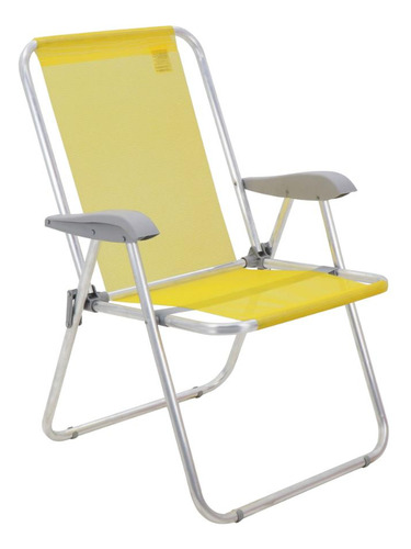 Cadeira Praia Tramontina Creta Master Assento Amarelo