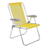 Cadeira Praia Tramontina Creta Master Assento Amarelo