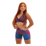 Conjunto Deportivo Gym Mujer Short + Top Lycra Suplex Dama