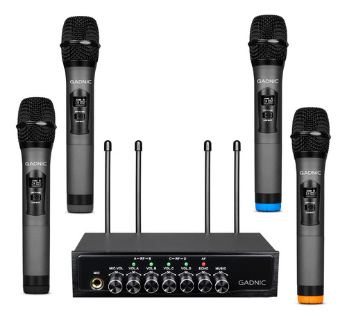 Set Microfonos Inalambricos X4 Gadnic Uhf Bluetooth Pro