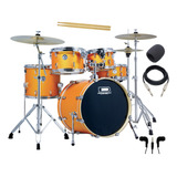 Bateria Acústica D One Rocket Dr20 Completa C/ Ferragens