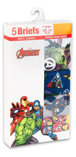 Trusas Para Niño Brief Avengers 5 Pzs Calzon Infantil *sk