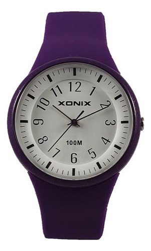 Reloj Xonix Mujer Caucho Violeta Deportivo Numeros Pl-a06