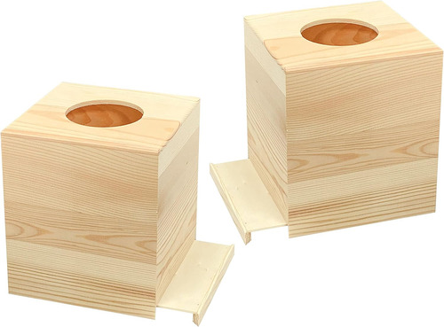 Paquete De 2 Fundas Cuadradas De Madera Para Cajas De Pañuel