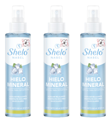 Hielo Mineral Shelo Nabel® 265ml. 3 Piezas