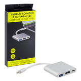 Convertidor Type-c A Hdmi/usb 3.0/type-c Para Mac Y Switch