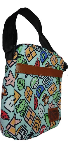 Mariconera Mochila Sling Cruzada Cuadrada Mario Bros