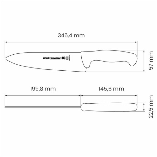 Cuchillo De Carne Tramontina Profesional De 8 Pulgadas Color Lila