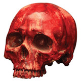 Cráneo Decorativo Rojo Para Halloween Bloody Resin Skull