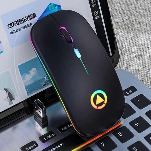 Mouse Óptico Inalámbrico 2.4ghz Yindiao Recargable Luz Led