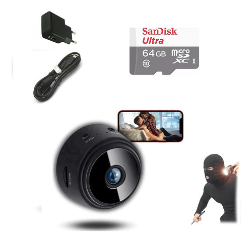 Kit Mini Câmera 1080p Ultra Pequeno Espiã Wifi Filma Escuro