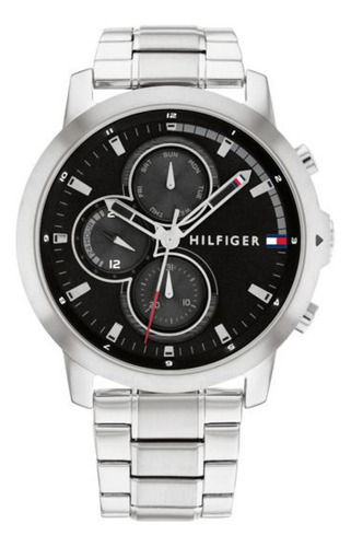 Reloj Hombre Tommy Hilfiger 1792048 Acero Fechador 50m Wr Color De La Malla Plateado