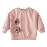 Suéter De Flores Tridimensionais De Algodão 2023 1 - 8 Anos