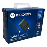Cargador Motorola Turbo Power 30w Con Cable Tipo C 30w Color Black