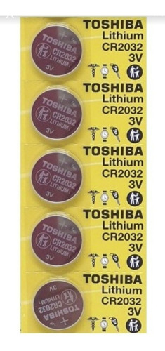Bateria Pilha Cr2032 Toshiba Original- Cartela 5 Unidades