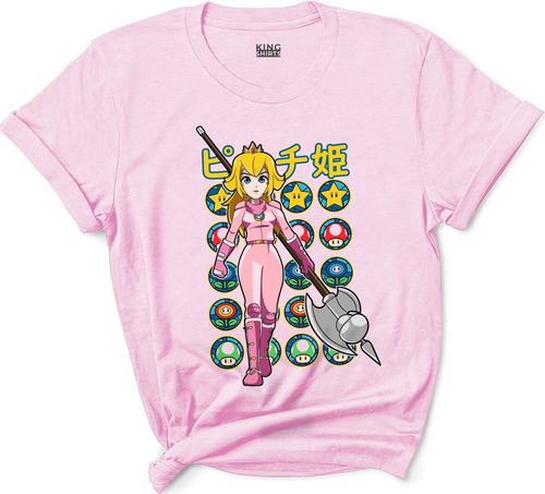 Playera Mario Bros Peach Princesa Mujer Rosa Nintendo