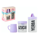 Set Matero Glitter Yerbero Azucarera Y Mate + Caja Regalo