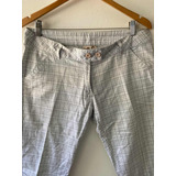 Bermuda Pantalón  Efecto Uno Cuadrille Celeste Talle Xl