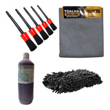 Kit Estética Automotiva Pinceis Intercap E Toalha Rotta376