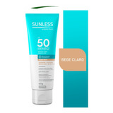 Protetor Solar Facial Fps 50 Toque Seco Com Base 60g Sunless