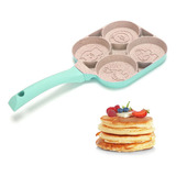 Sarten Hotcakes Huevo 4 Divisiones Antiadherente Molde Wafle