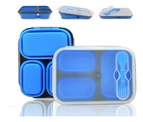 Porta Comida Lunch Box Bpa Free Ecológico 3 Compartimientos