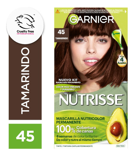 Kit De Tintura Permanente Nutrisse De Garnier Tono Tono 45 Tamarindo