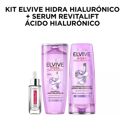 Kit Elvive Hidra Hialurónico + Serum Ácido Hialurónico