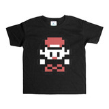 Remera Negra Adultos Pixel R19