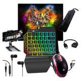 Kit Mobilador Gamer Para Celular Teclado Mouse Fone + Brinde