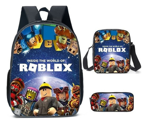 Juego Roblox Mochila Laptop Bolsas 3 Piezas / Set