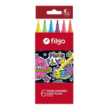 Marcadores Microfibras Fibras Filgo Pinto X 6 Colores Fluo