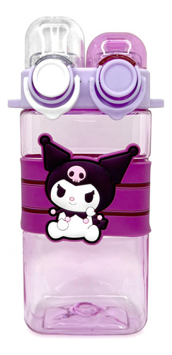 Botella Cantimplora Agua Kuromi Sanrio Doble Boquilla Correa