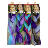 4 Extensión Trenza Africana Kanekalon Colores