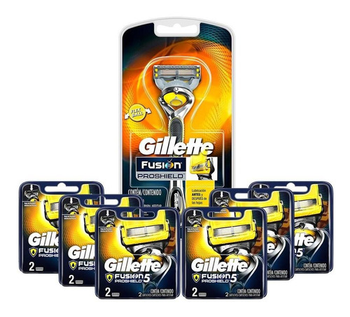 Kit Gillette Fusion Proshield Com 01 Aparelho + 12 Cargas