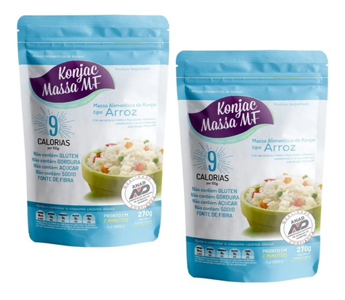 Kit 2 - Arroz Konjac Massa Mf 9 Kcal Por 100g - 2x270g