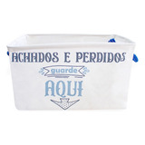 Cesto Organizador Estampas Divertidas Dobrável 38x26cm Cor Achados E Perdidos Guarde Aqui