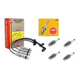 Kit Cables Y Bujias Ngk 3 Electrodos Vw Suran Golf Fox 1.6