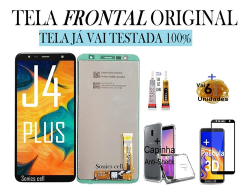 Tela Frontal Display J4+plus/j6+plus/j4core+película.3d+cola