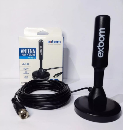 Antena Tv Digital An-i4050b Exbom Cabo 5m Interna Externa