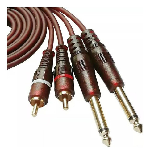 Cable Audio 2 Plug 2 Rca Jack 6,5 Doble Stereo 1,5 Metros