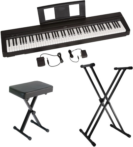 Piano Electronico Yamaha P-125bl + Base Doble Y Silla P125b