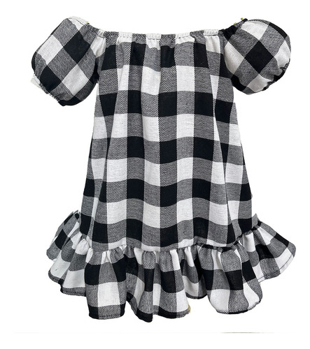 Vestido Ciganinha Infantil Menina Bloqueirinha Xadrez