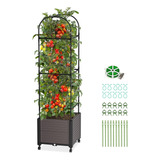 Jardinera Elevada Con Ruedas, Jaula De Tomate Con Enrejado P